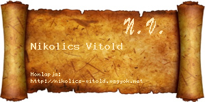 Nikolics Vitold névjegykártya